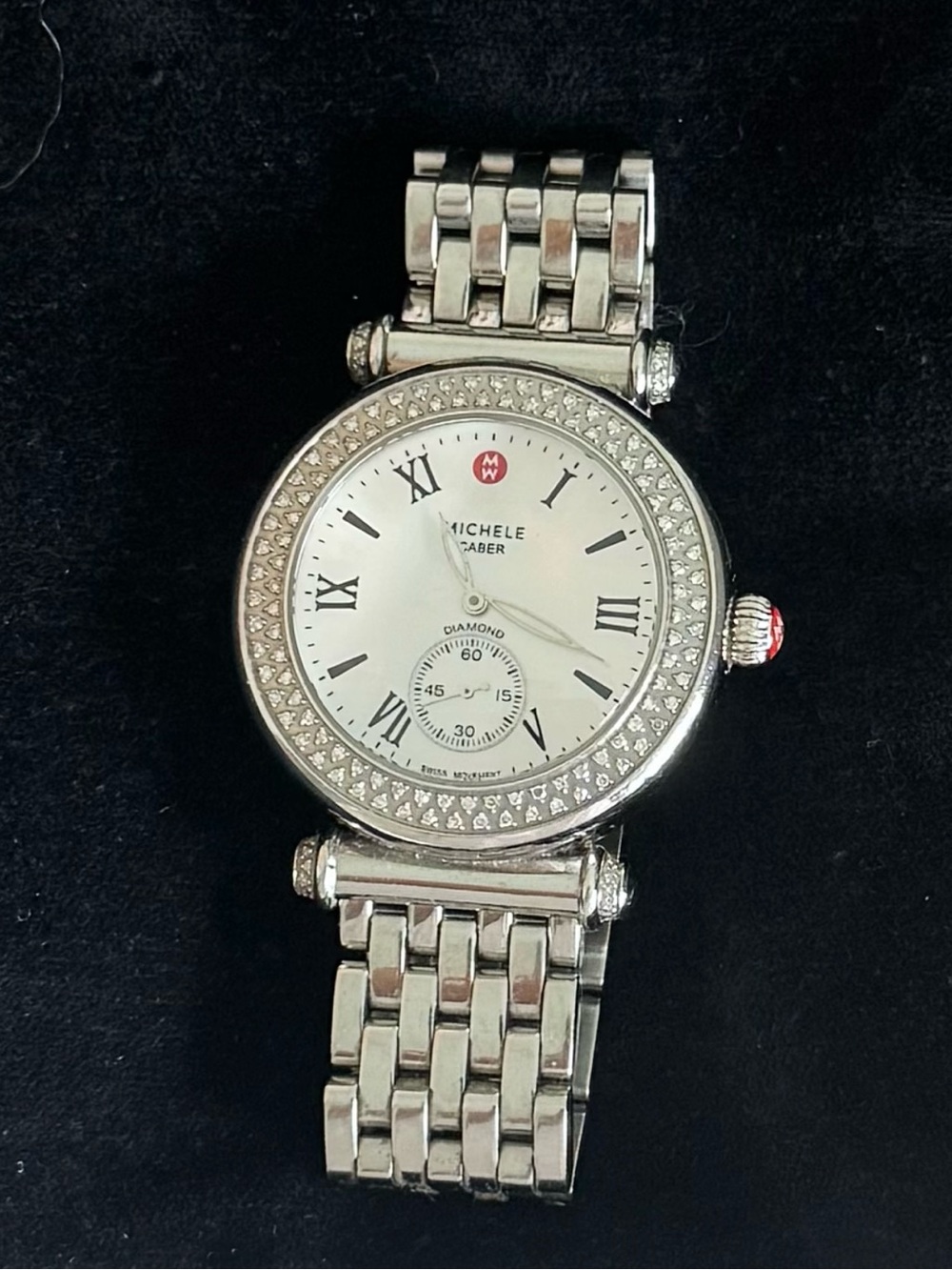 Michele Caber Diamond Watch with MOP dial Quartz Swiss Stainless Steel
